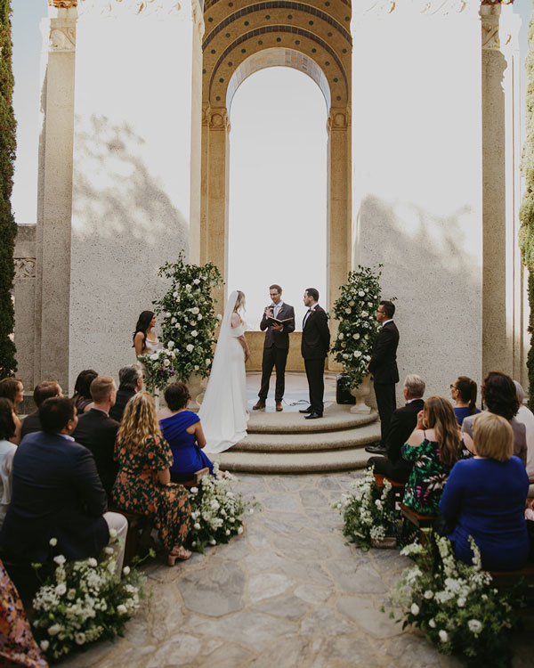 Romantic ceremony and reception florals